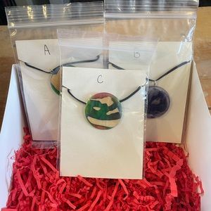 Handmade circle resin necklaces